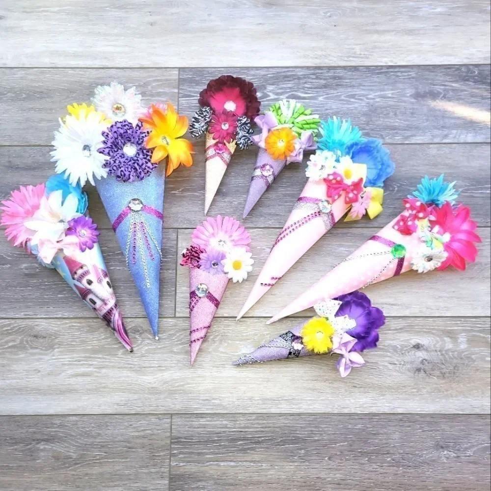 Large Hair Clip Bouquet 6 clips castle themed
